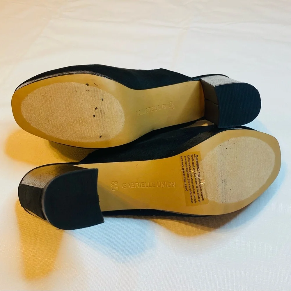 GABRIELLE UNION Chic Black Platform Mules - Picture 8 of 11